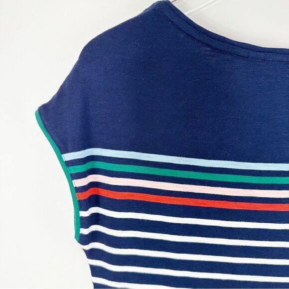 Boden Paulina Jersey Dress Navy Striped Short Sleeve, Size 2 Petite - Picture 6 of 11